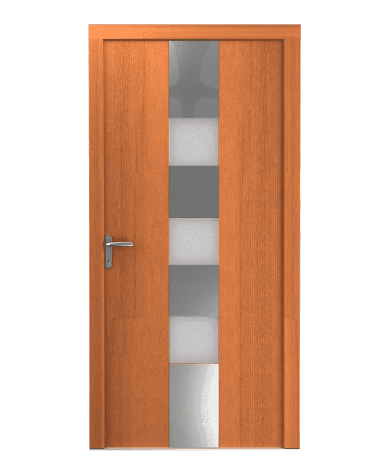 Porte d'entrée bois chêne clair design premium vitrée modèle FOTYNA – Romisol Suisse