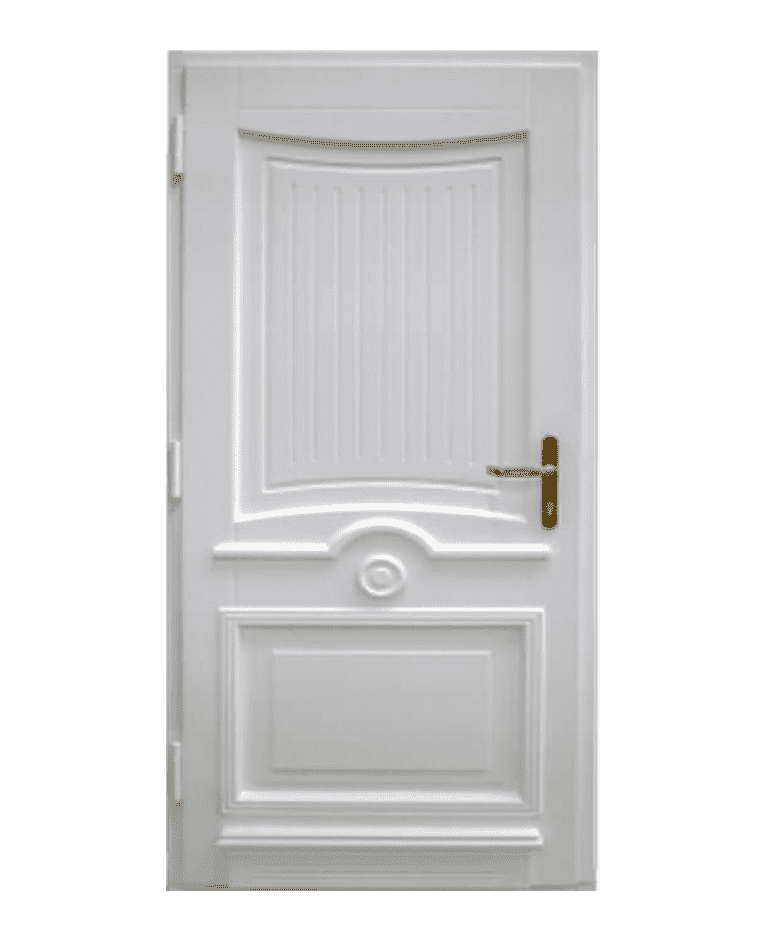 Porte d'entrée bois traditionnelle cadre panneaux modèle PESMES – Romisol Suisse