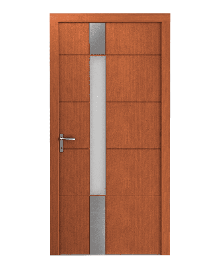 Porte d'entrée bois vieux pin design premium vitrée inox modèle NILA – Romisol Suisse