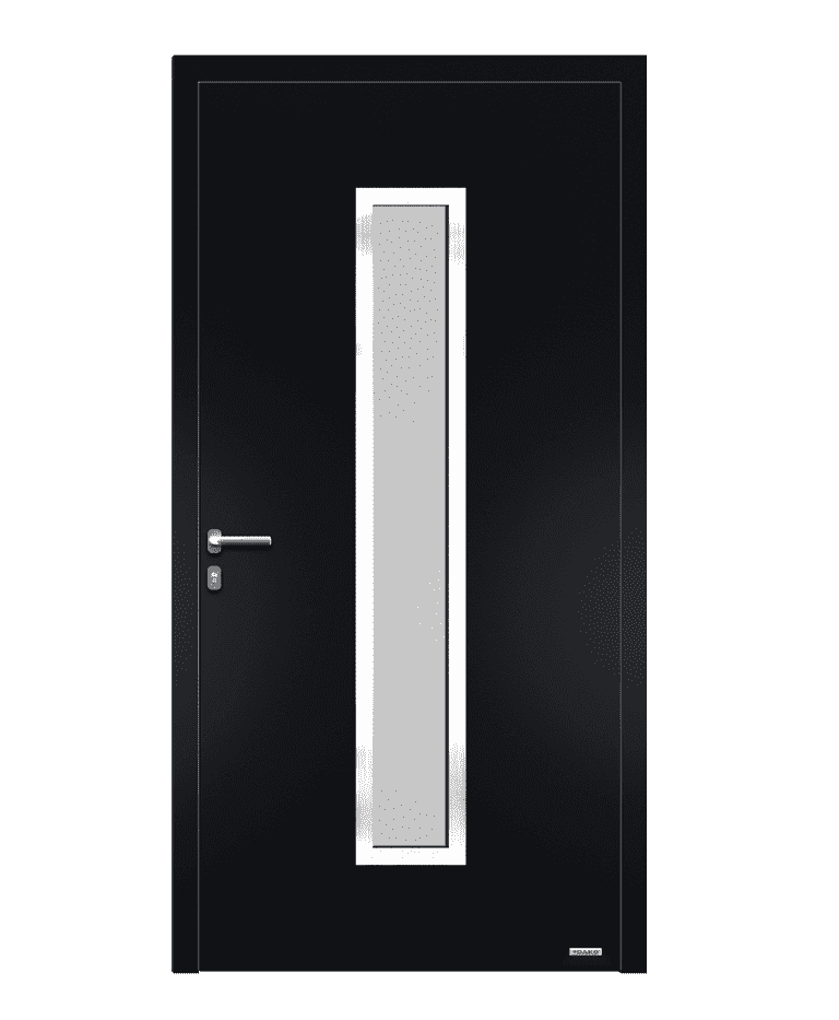 Porte d'entrée aluminium Prestige vitrée inox modèle TAIDA – Romisol Suisse