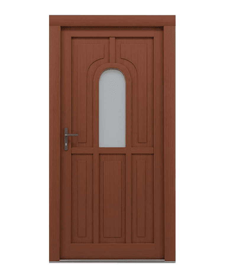 Porte d'entrée bois traditionnelle vitrée cadre classique modèle ATLAS – Romisol Suisse