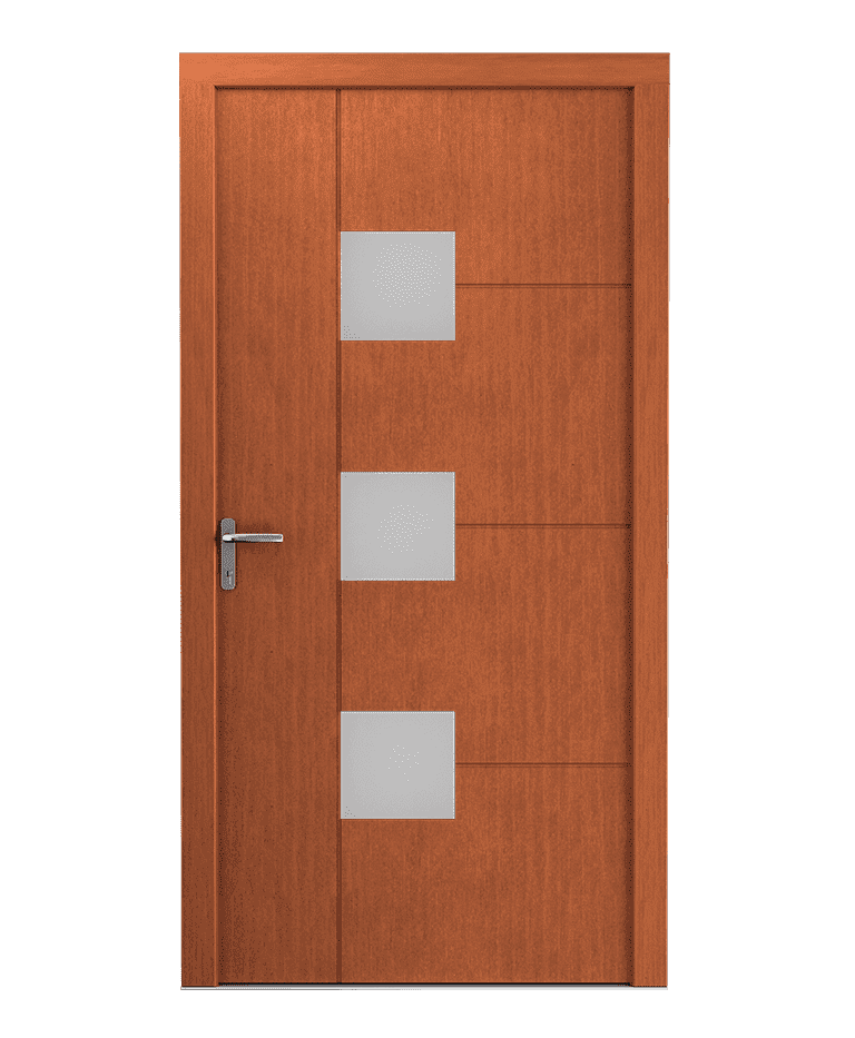 Porte d'entrée bois vieux pin vitrée design sobre modèle IDALIA – Romisol Suisse