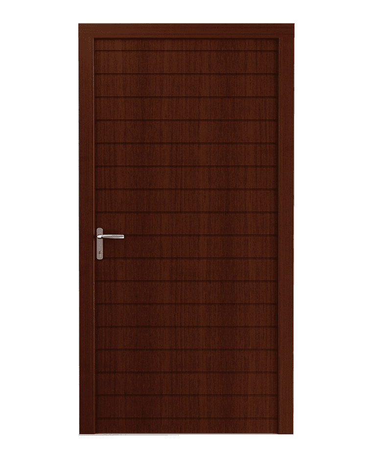 Porte d'entrée bois brun chocolat contemporaine fraisée modèle SAFIR – Romisol Suisse