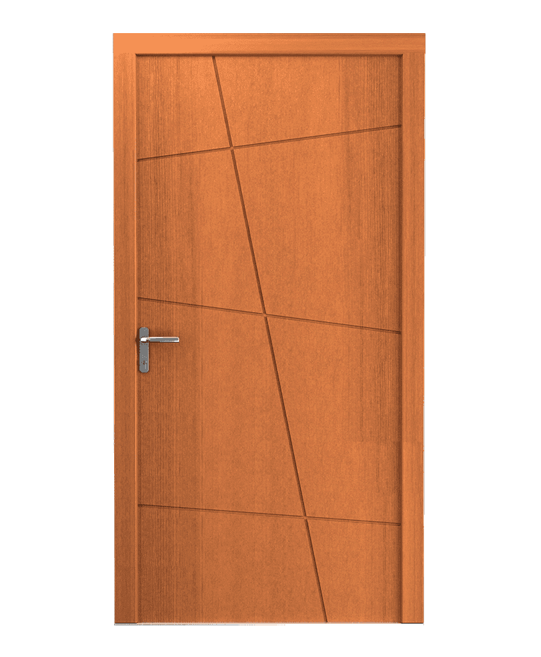 Porte d'entrée bois chêne clair contemporaine fraisée modèle AUREA – Romisol Suisse