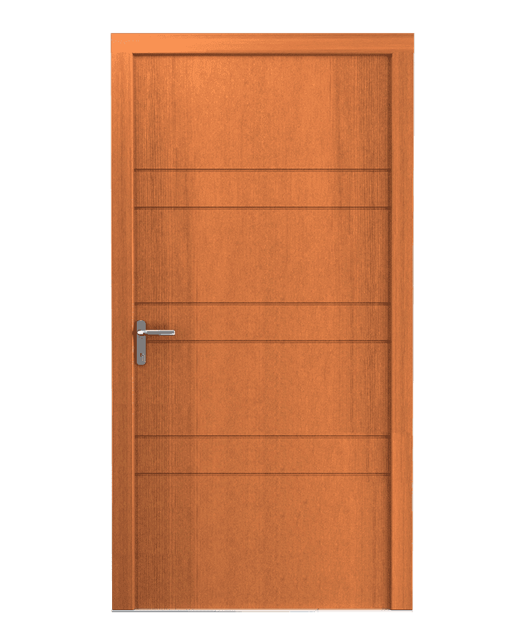 Porte d'entrée bois chêne clair contemporaine fraisée modèle GALLA – Romisol Suisse