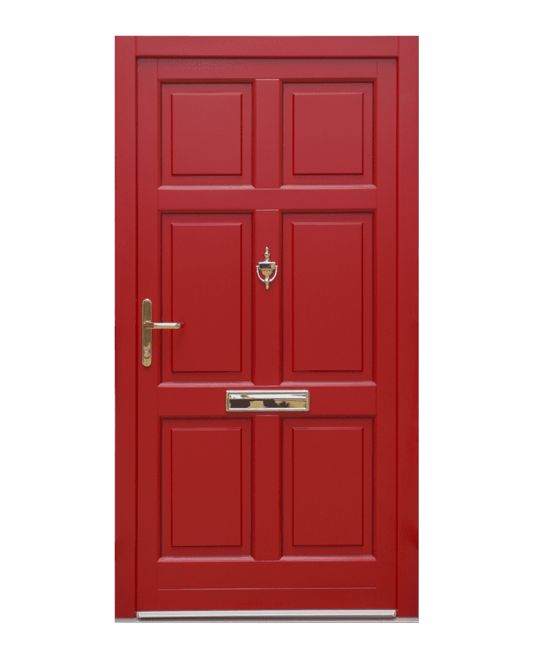 Porte d'entrée bois traditionnelle vitrée cadre classique modèle HAMILTON – Romisol Suisse