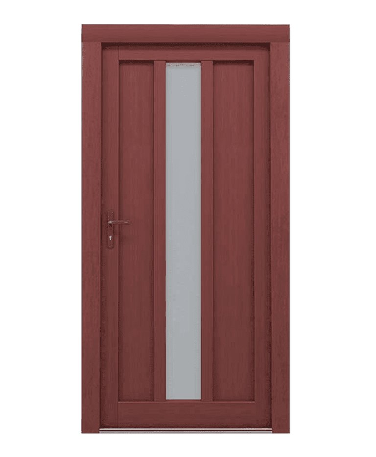 Porte d'entrée bois traditionnelle vitrée cadre classique modèle IDA – Romisol Suisse