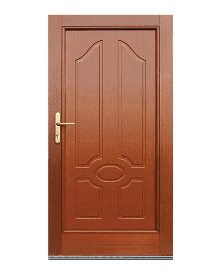 Porte d'entrée bois traditionnelle vitrée cadre classique modèle KANSAS – Romisol Suisse