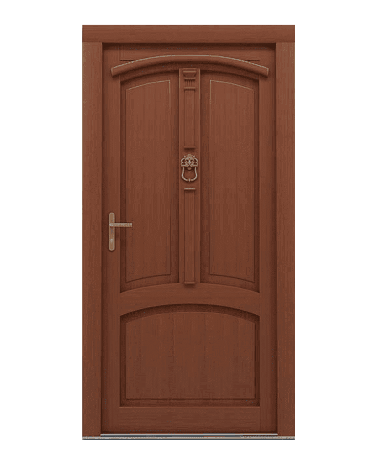 Porte d'entrée bois traditionnelle vitrée cadre classique modèle LONDON – Romisol Suisse