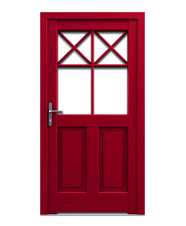 Porte d'entrée bois cadre panneaux design épuré modèle MAGNUS – Romisol Suisse