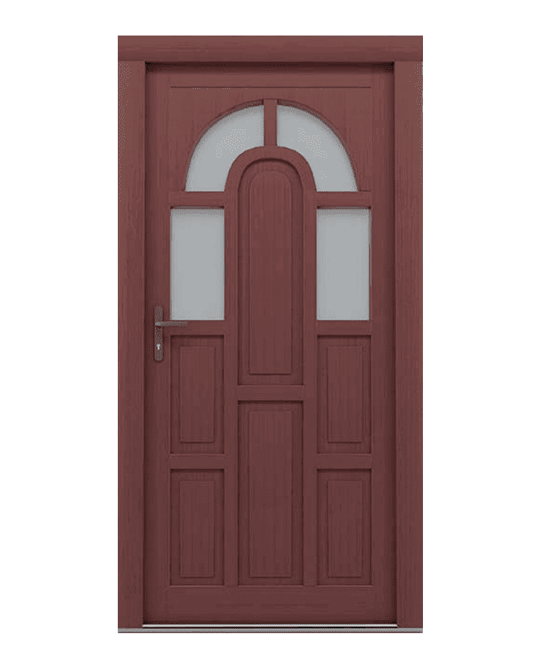 Porte d'entrée bois traditionnelle vitrée cadre classique modèle ONTARIO – Romisol Suisse