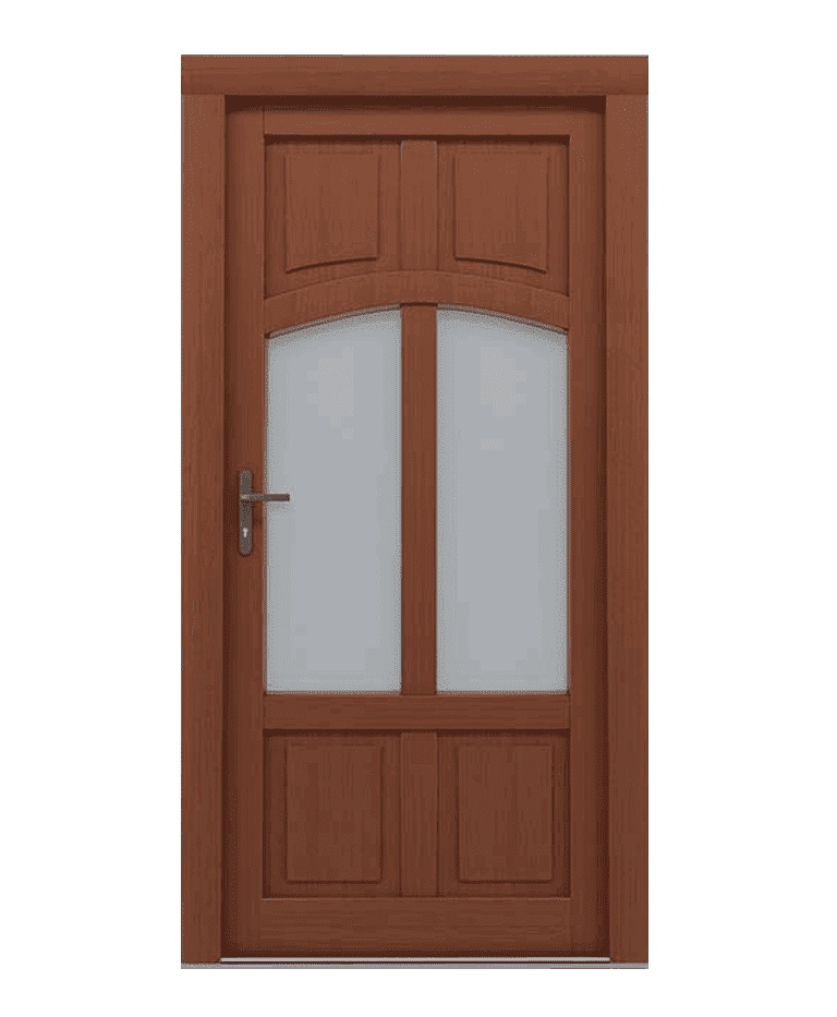 Porte d'entrée bois traditionnelle vitrée cadre classique modèle PARIS – Romisol Suisse