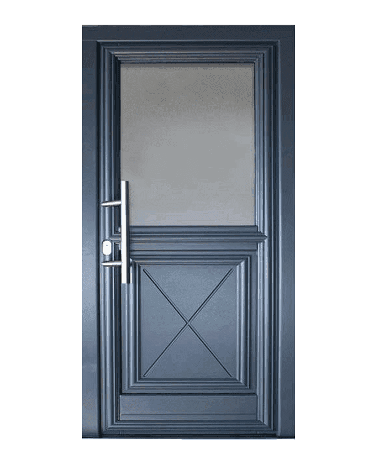 Porte d'entrée bois traditionnelle vitrée cadre classique modèle SEVILLA – Romisol Suisse