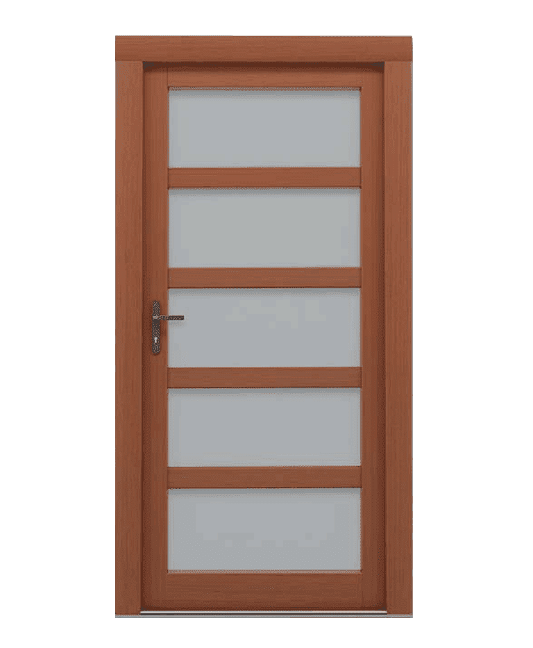 Porte d'entrée bois traditionnelle vitrée cadre classique modèle TIRA – Romisol Suisse